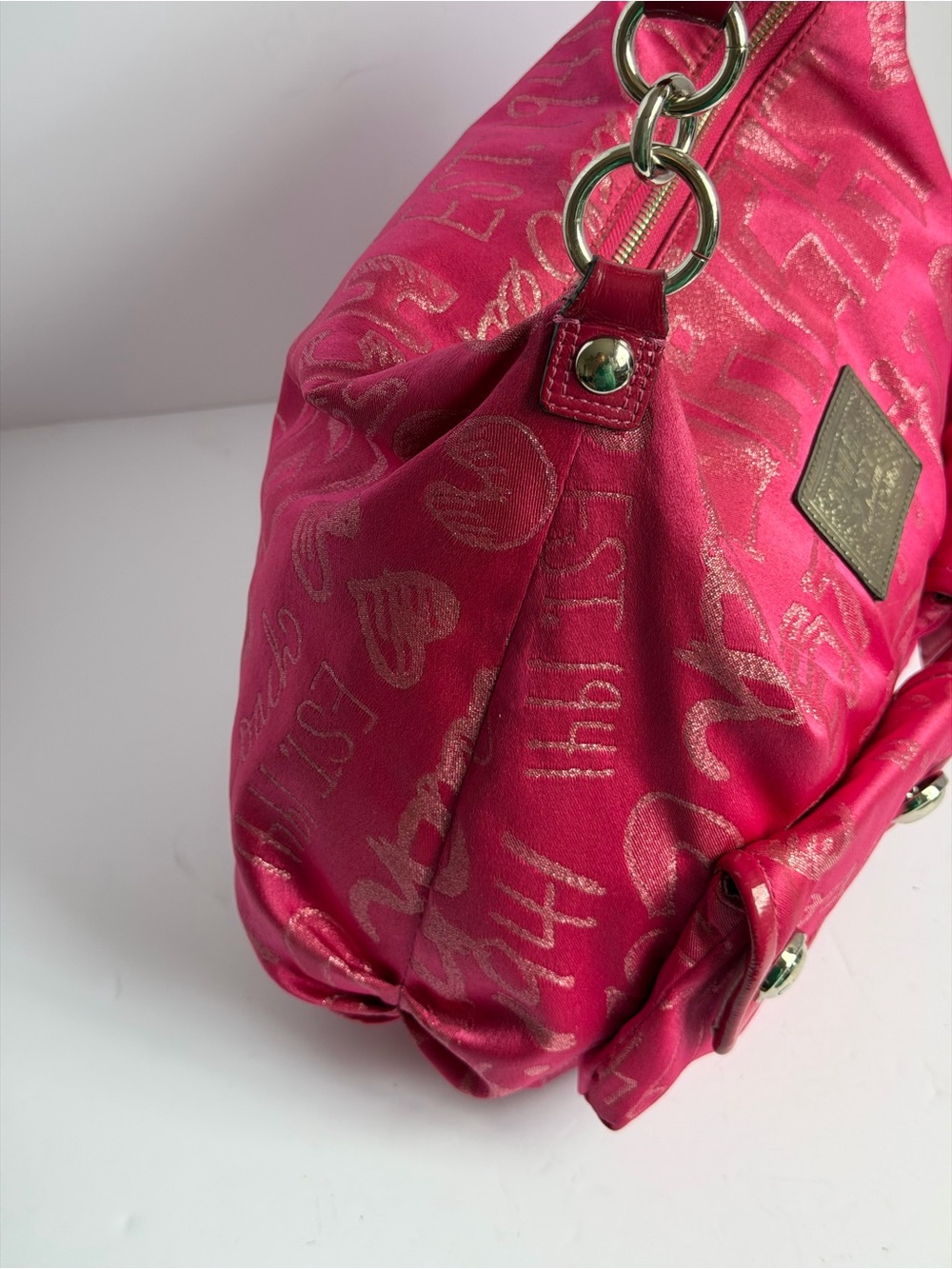 Coach Y2K Poppy Graffiti Story Patch Hot Pink Hobo Bag - Picture 9 of 15